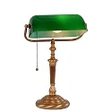 Steinhauer Table lamp ANCILLA, 1 flame, glass green, bronze