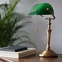 Steinhauer Table lamp ANCILLA, 1 flame, glass green, bronze