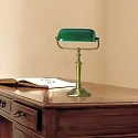 Steinhauer Table lamp ANCILLA, 1 flame, glass green, bronze