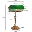 Steinhauer Table lamp ANCILLA, 1 flame, glass green, bronze