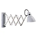 Luminaria de pared SPRING lang, con interruptor, con enchufe, ajustable E27 IP20, blanco mate regulable