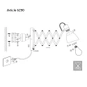 Luminaria de pared SPRING lang, con interruptor, con enchufe, ajustable E27 IP20, negro mate regulable