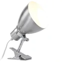 Steinhauer Luminaria de apriete SPRING con interruptor, con enchufe, ajustable E27 IP20, acero cepillado 