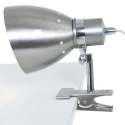 Steinhauer Luminaria de apriete SPRING con interruptor, con enchufe, ajustable E27 IP20, acero cepillado 