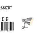 Steinhauer Luminaria de apriete SPRING con interruptor, con enchufe, ajustable E27 IP20, acero cepillado 