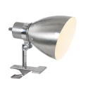 Steinhauer Luminaria de apriete SPRING con interruptor, con enchufe, ajustable E27 IP20, acero cepillado 