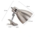 Steinhauer Luminaria de apriete SPRING con interruptor, con enchufe, ajustable E27 IP20, acero cepillado 