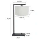 table lamp STANG down, with switch, with shade, with plug E27 IP20