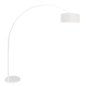 Steinhauer Luminaria de pedestal SPARKLED LIGHT cilíndrico, con interruptor, con pantalla, con enchufe, ajustable E27 IP20, blanco mate 