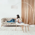 Steinhauer Luminaria de pedestal SPARKLED LIGHT cilíndrico, con interruptor, con pantalla, con enchufe, ajustable E27 IP20, blanco mate 