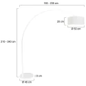 Steinhauer Luminaria de pedestal SPARKLED LIGHT cilíndrico, con interruptor, con pantalla, con enchufe, ajustable E27 IP20, blanco mate 