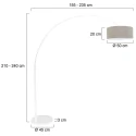 Steinhauer Luminaria de pedestal SPARKLED LIGHT cilíndrico, con interruptor, con pantalla, con enchufe, ajustable E27 IP20, blanco mate 