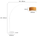 Steinhauer Luminaria de pedestal SPARKLED LIGHT cilíndrico, con interruptor, con pantalla, con enchufe, ajustable E27 IP20, blanco mate 
