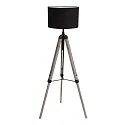 Mexlite Luminaria de pedestal TRIEK de 1 llama, con interruptor, con pantalla E27 IP20, madera, antiguo 