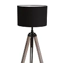 Luminaria de pedestal TRIEK de 1 llama, con interruptor, con pantalla E27 IP20, madera, antiguo 