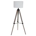 Mexlite Luminaria de pedestal TRIEK de 1 llama, con interruptor, con pantalla E27 IP20, madera, antiguo 