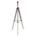 Luminaria de pedestal TRIEK de 1 llama, con interruptor, con pantalla E27 IP20, madera, antiguo 