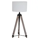 Mexlite Luminaria de pedestal TRIEK de 1 llama, con interruptor, con pantalla E27 IP20, madera, antiguo 