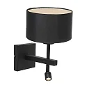Luminaria de pared STANG con pantalla, con punto LED E27 IP20, negro mate 
