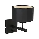 Luminaria de pared STANG arriba, cilíndrico, con pantalla E27 IP20, negro mate regulable