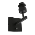 Steinhauer Luminaria de pared STANG arriba, cilíndrico, con pantalla E27 IP20, negro mate regulable