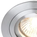 Steinhauer Luminaria empotrable PÉLITE SPOT redondo, giratorio GU10 IP20, acero cepillado regulable