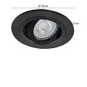 Steinhauer Luminaria empotrable PÉLITE SPOT redondo, giratorio GU10 IP20, negro mate regulable