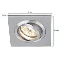 Steinhauer Luminaria empotrable PÉLITE SPOT giratorio, cuadrado GU10 IP20, acero cepillado regulable