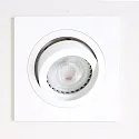 Steinhauer Luminaria empotrable PÉLITE SPOT giratorio, cuadrado GU10 IP20, blanco mate regulable
