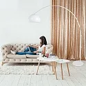 Steinhauer Luminaria de pedestal SPARKLED LIGHT semicircular, con interruptor, con pantalla, con enchufe, ajustable E27 IP20, blanco mate 