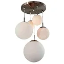 Luminaria colgante BOLLIQUE de 5 llamas, lang E27 IP20, acero cepillado regulable