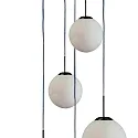 Steinhauer Luminaria colgante BOLLIQUE de 5 llamas, lang E27 IP20, acero cepillado regulable
