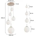 Steinhauer Luminaria colgante BOLLIQUE de 5 llamas, lang E27 IP20, acero cepillado regulable