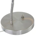 Mexlite Luminaria de mesa BIRON con brazo flexible, con regulador táctil IP20, acero cepillado regulable
