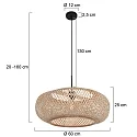 Steinhauer Luminaria colgante SPARKLED LIGHT - IKARO de 1 llama, redondo E27 IP20, haya, color natural regulable