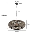 Steinhauer Luminaria colgante SPARKLED LIGHT - IKARO de 1 llama, redondo E27 IP20, haya, color natural regulable