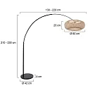 Steinhauer floor lamp SPARKLED LIGHT - IKARO ribbed, cylindrical, with switch, with shade, adjustable E27 IP20, black matt 