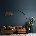 Steinhauer floor lamp SPARKLED LIGHT - IKARO ribbed, cylindrical, with switch, with shade, adjustable E27 IP20, black matt 