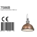 Steinhauer Luminaria colgante BIKKEL - Ø 42CM de 1 llama, medio E27 IP20, marrón, pied regulable