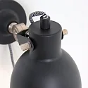 Mexlite Luminaria de pared CERA con interruptor, con enchufe, ajustable E27 IP20, negro mate regulable