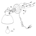 Mexlite Luminaria de pared CERA con interruptor, con enchufe, ajustable E27 IP20, negro mate regulable