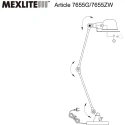 Luminaria de mesa DAVIN con interruptor, con brazo articulado, con enchufe E14 IP20