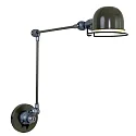 Luminaria de pared DAVIN lang, con interruptor, con brazo articulado E14 IP20, verde, brillante 