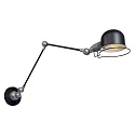 Mexlite Luminaria de pared DAVIN lang, con interruptor, con brazo articulado E14 IP20, negro mate 