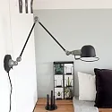 Mexlite Luminaria de pared DAVIN lang, con interruptor, con brazo articulado E14 IP20, negro mate 