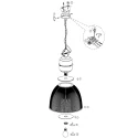 anne light & home Luminaria colgante CLEARVOYANT de 1 llama, redondo E27 IP20, regulable