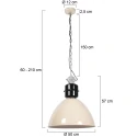 anne light & home pendant luminaire FRISK 1 flame E27 IP20, creme dimmable