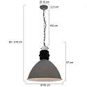 anne light & home Luminaria colgante FRISK de 1 llama, redondo E27 IP20, brillante, gris regulable