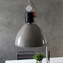 anne light & home Luminaria colgante FRISK de 1 llama, redondo E27 IP20, brillante, gris regulable
