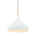 Mexlite Luminaria colgante BJORR - Ø 33CM de 1 llama, pequeño, alto E27 IP20, blanco mate regulable